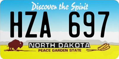 ND license plate HZA697