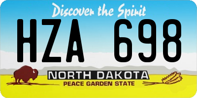 ND license plate HZA698