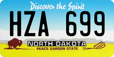 ND license plate HZA699