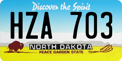 ND license plate HZA703