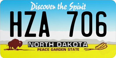 ND license plate HZA706