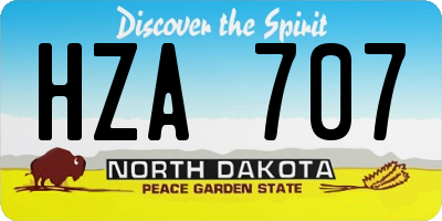 ND license plate HZA707