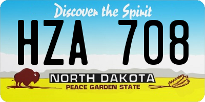 ND license plate HZA708