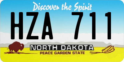 ND license plate HZA711