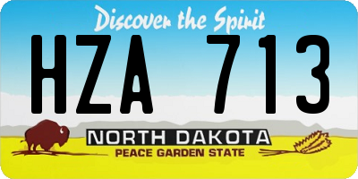 ND license plate HZA713