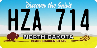 ND license plate HZA714