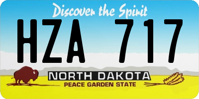 ND license plate HZA717