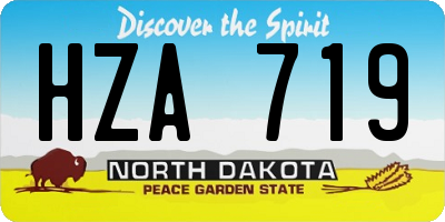 ND license plate HZA719