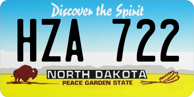 ND license plate HZA722