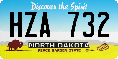 ND license plate HZA732