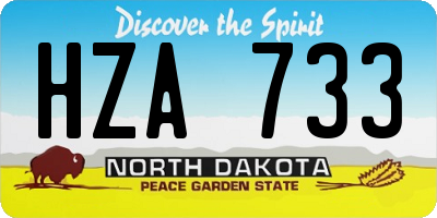 ND license plate HZA733