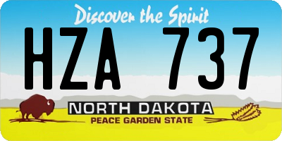 ND license plate HZA737