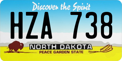 ND license plate HZA738