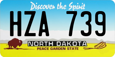 ND license plate HZA739