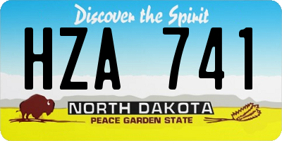 ND license plate HZA741