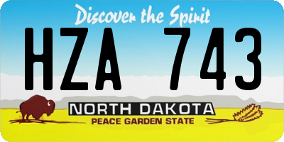 ND license plate HZA743
