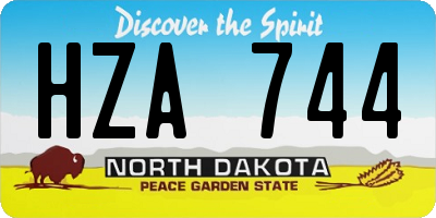 ND license plate HZA744