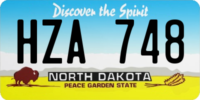 ND license plate HZA748