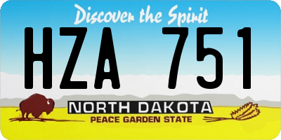ND license plate HZA751