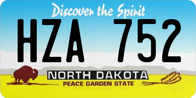 ND license plate HZA752