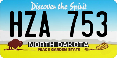 ND license plate HZA753