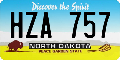 ND license plate HZA757