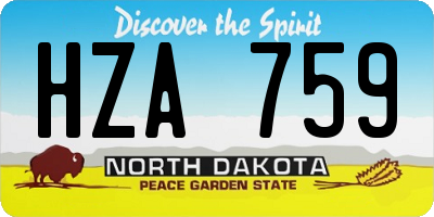 ND license plate HZA759