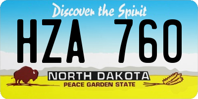 ND license plate HZA760