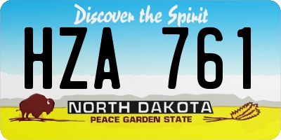 ND license plate HZA761