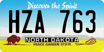 ND license plate HZA763