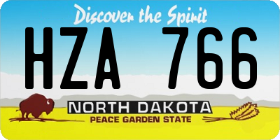 ND license plate HZA766