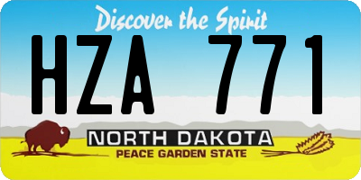 ND license plate HZA771