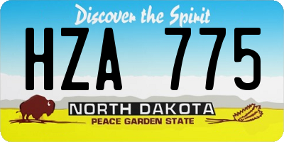 ND license plate HZA775