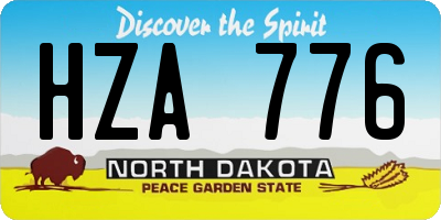 ND license plate HZA776