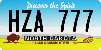 ND license plate HZA777