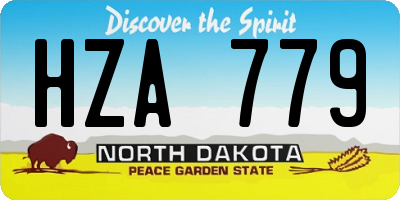 ND license plate HZA779