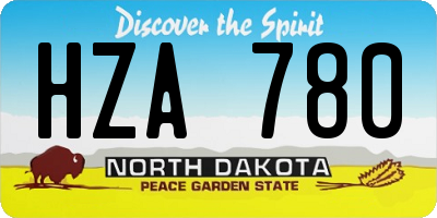 ND license plate HZA780