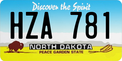 ND license plate HZA781