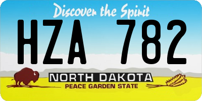 ND license plate HZA782