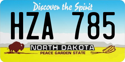 ND license plate HZA785