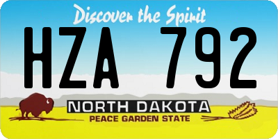 ND license plate HZA792