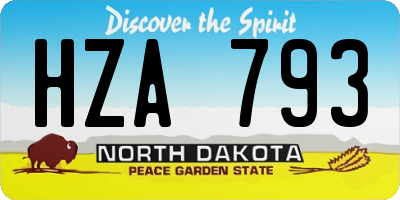 ND license plate HZA793