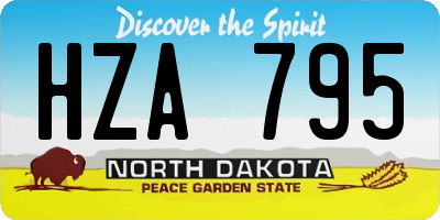 ND license plate HZA795