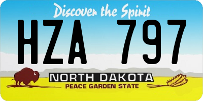 ND license plate HZA797