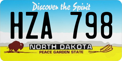 ND license plate HZA798