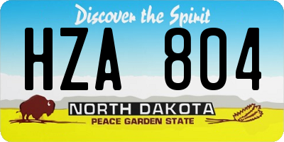 ND license plate HZA804