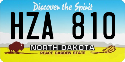 ND license plate HZA810