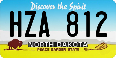 ND license plate HZA812