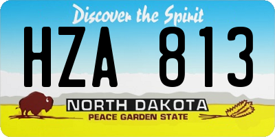 ND license plate HZA813
