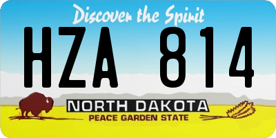 ND license plate HZA814